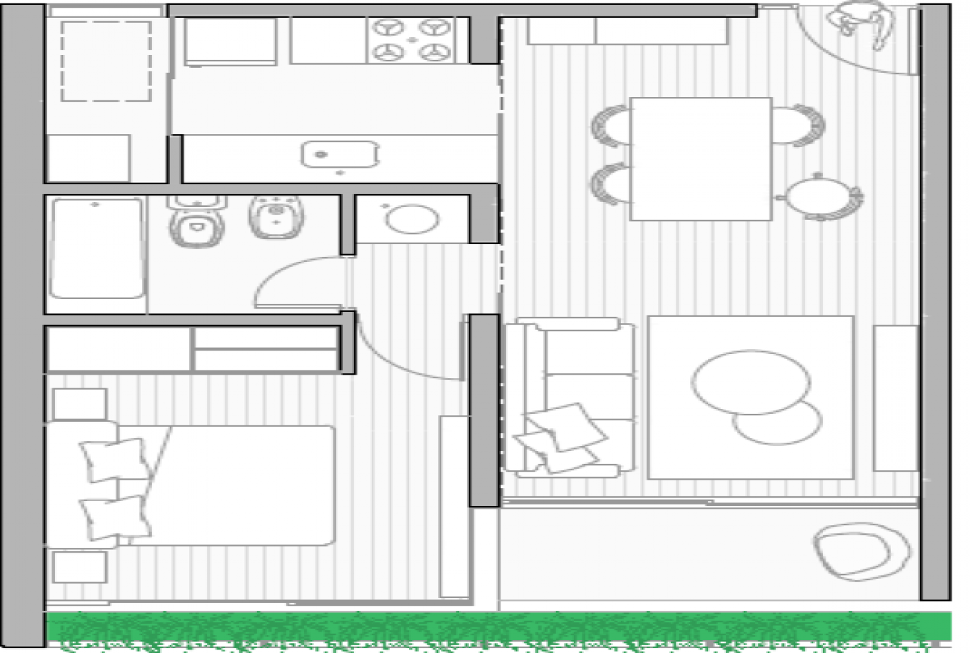 Venta Departamento Dos Dormitorios  Ituzaingo 1600 Patio. Entrega Junio 2025