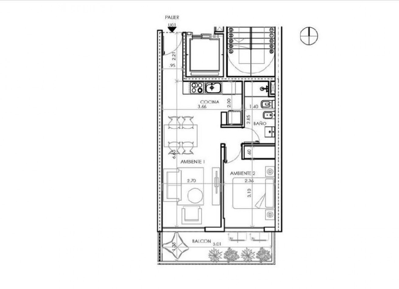 VENTA DEPARTAMENTO UN DORMITORIO PISO 4 AL FRENTE CON BALCON FINANCIACION 2026