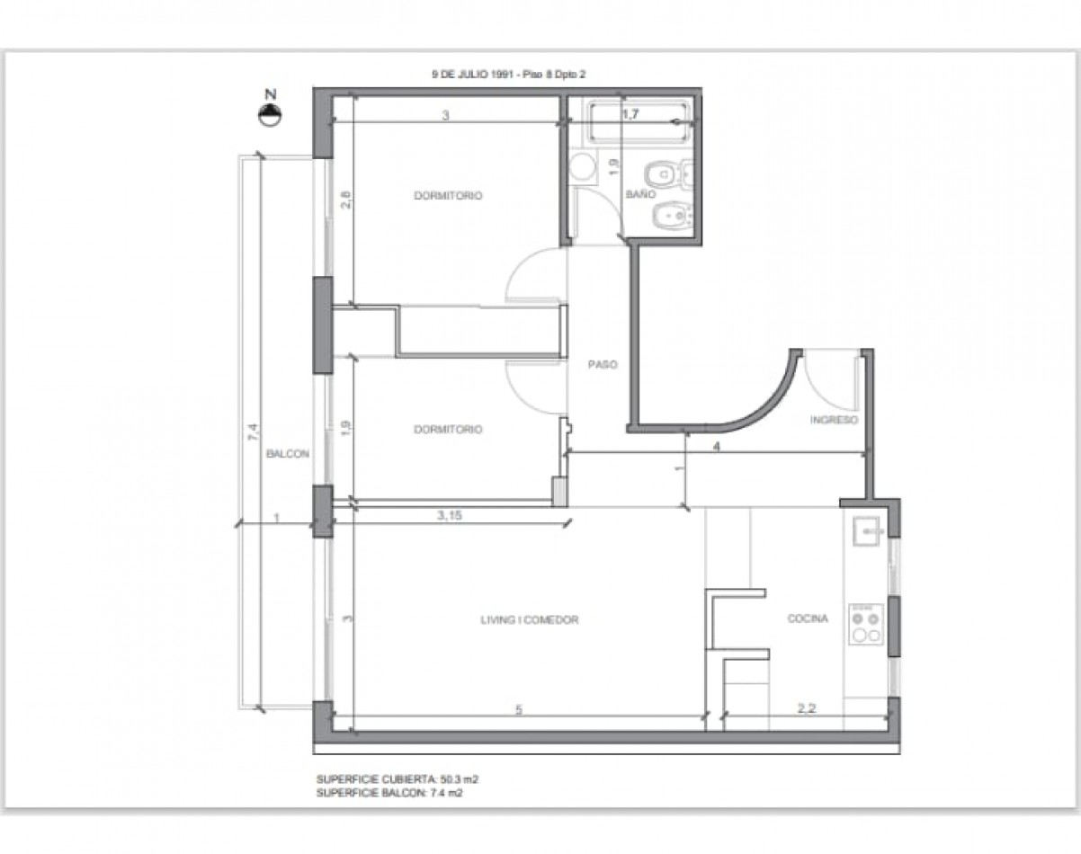 VENTA DEPARTAMENTO APTO CREDITO HIPOTECARIO DOS DORMITORIOS 9 DE JULIO Y MORENO