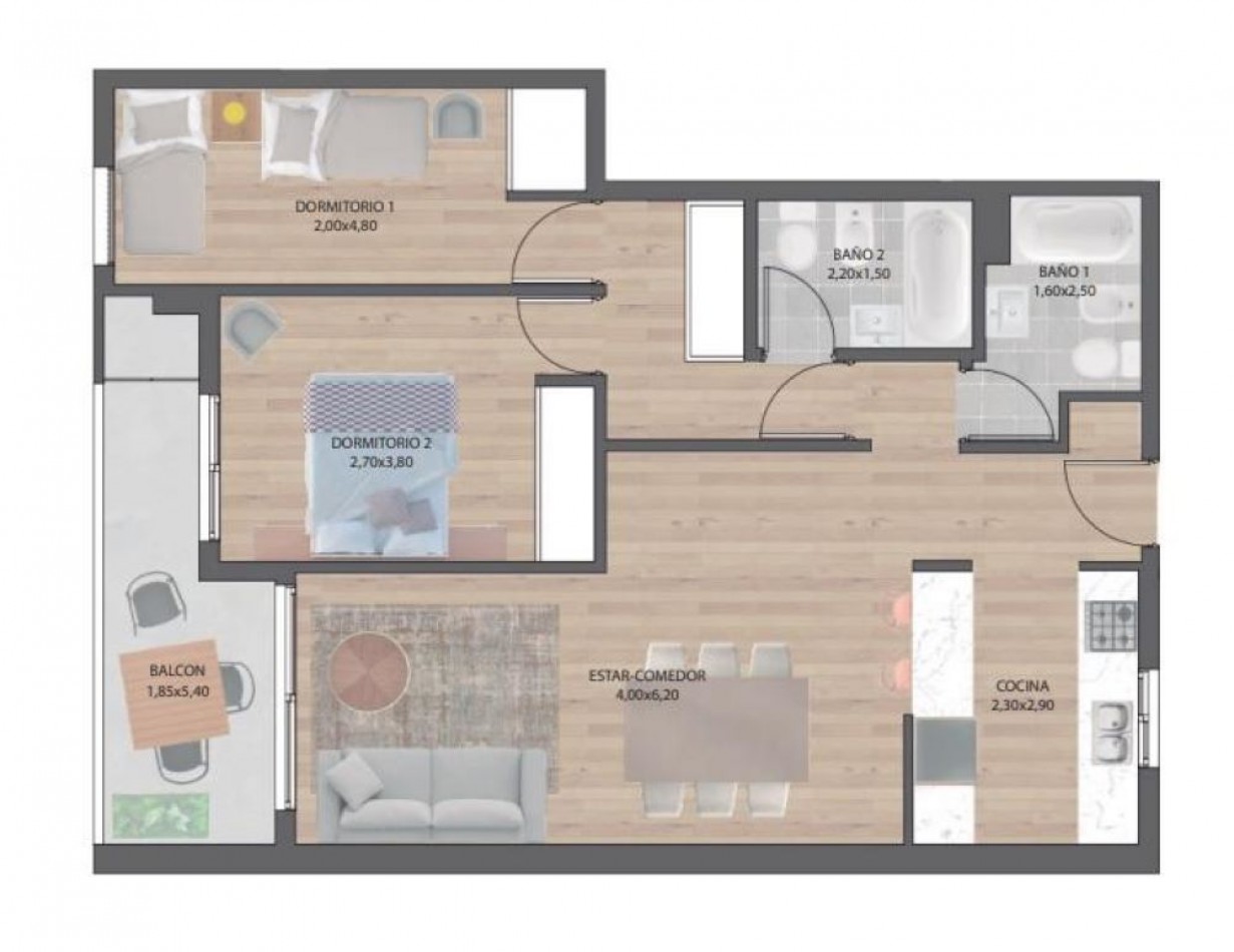 PICHINCHA! VENTA DEPARTAMENTO DOS DORMITORIOS CORDOBA Y SUIPACHA ESTRENAR