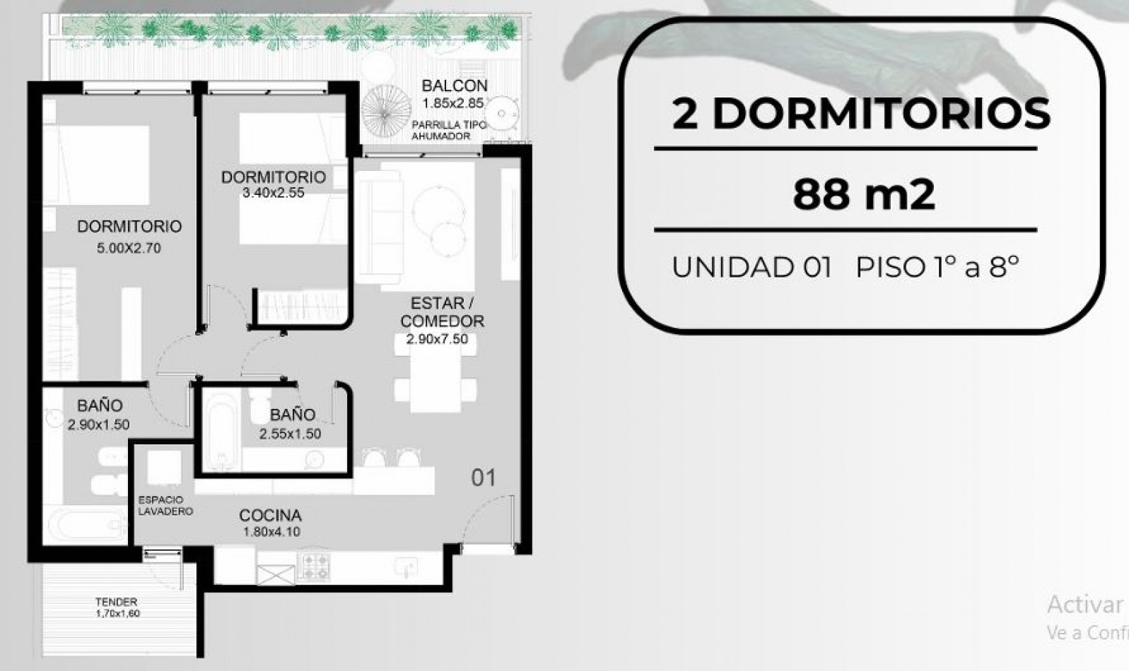 BARRIO MARTIN VENTA DEPARTAMENTO DOS DOMITORIOS FRENTE 3 DE FEBRERO Y JUAN MANUEL DE ROSAS ENTREGA MARZO 2031