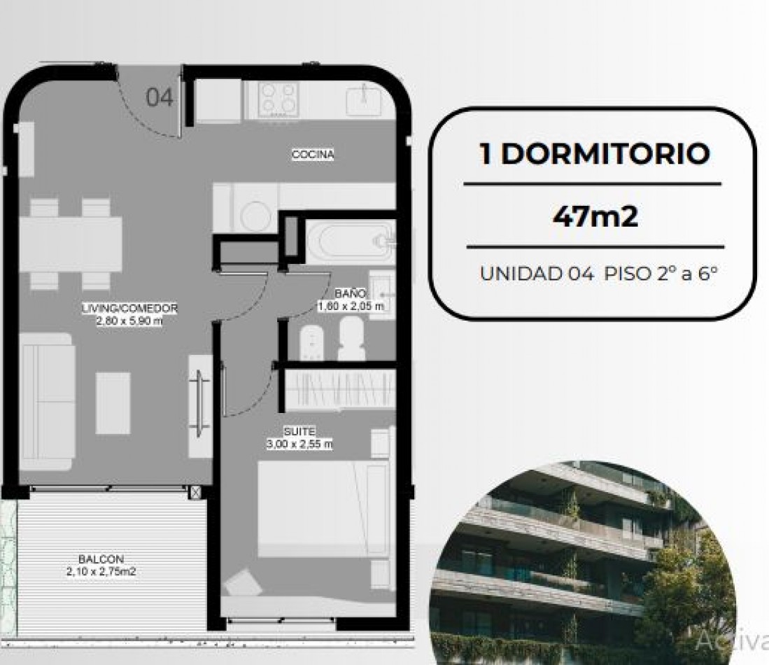 ZONA RIO VENTA DEPARTAMENTO UN DORMITORIO MORENO Y CATAMARCA PLAN 40/60 2031