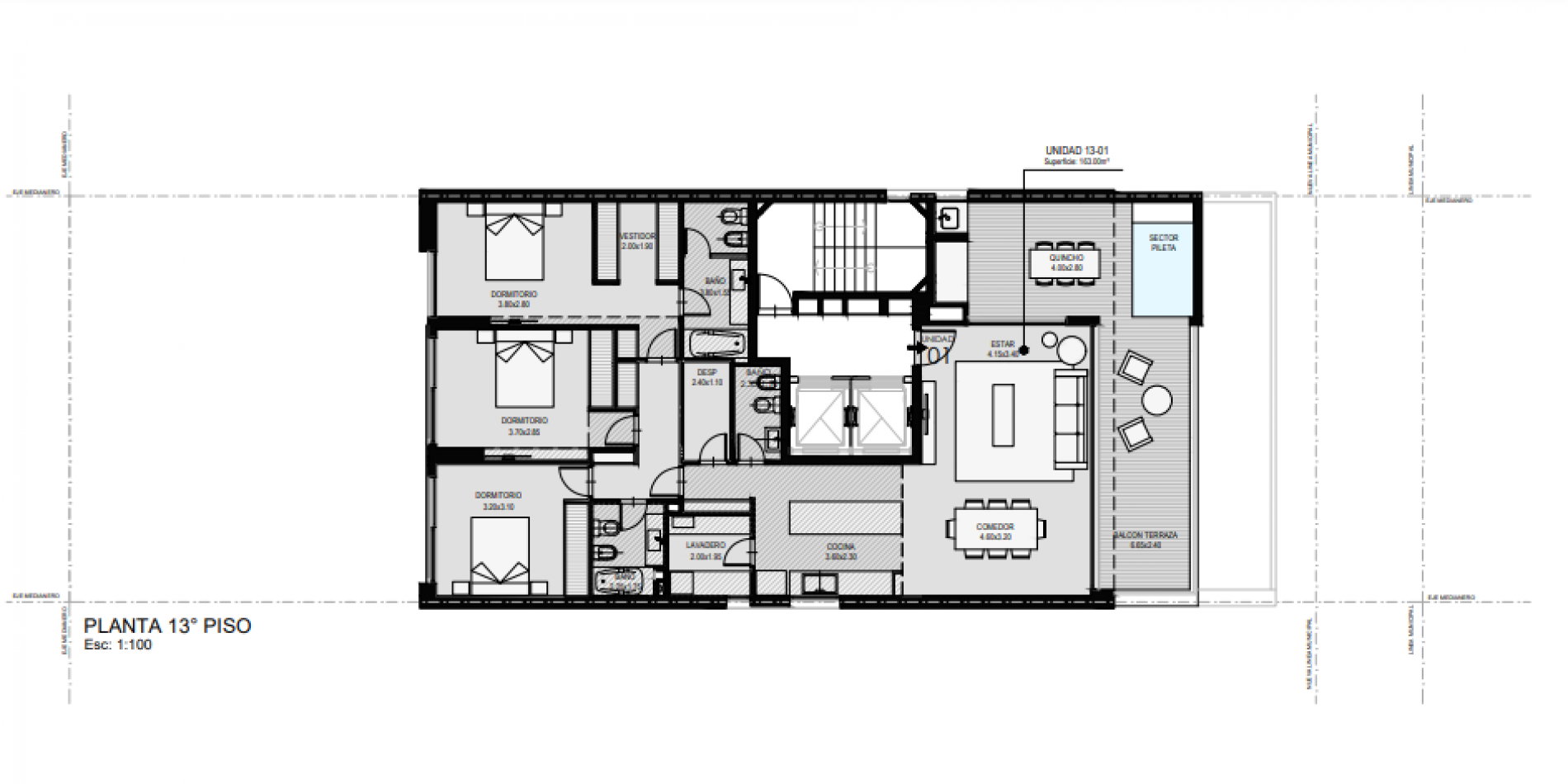 Venta Departamento tres Dormitorios balcon terraza ,pileta, quincho y cochera Entre Rios y Tucuman Julio 2025